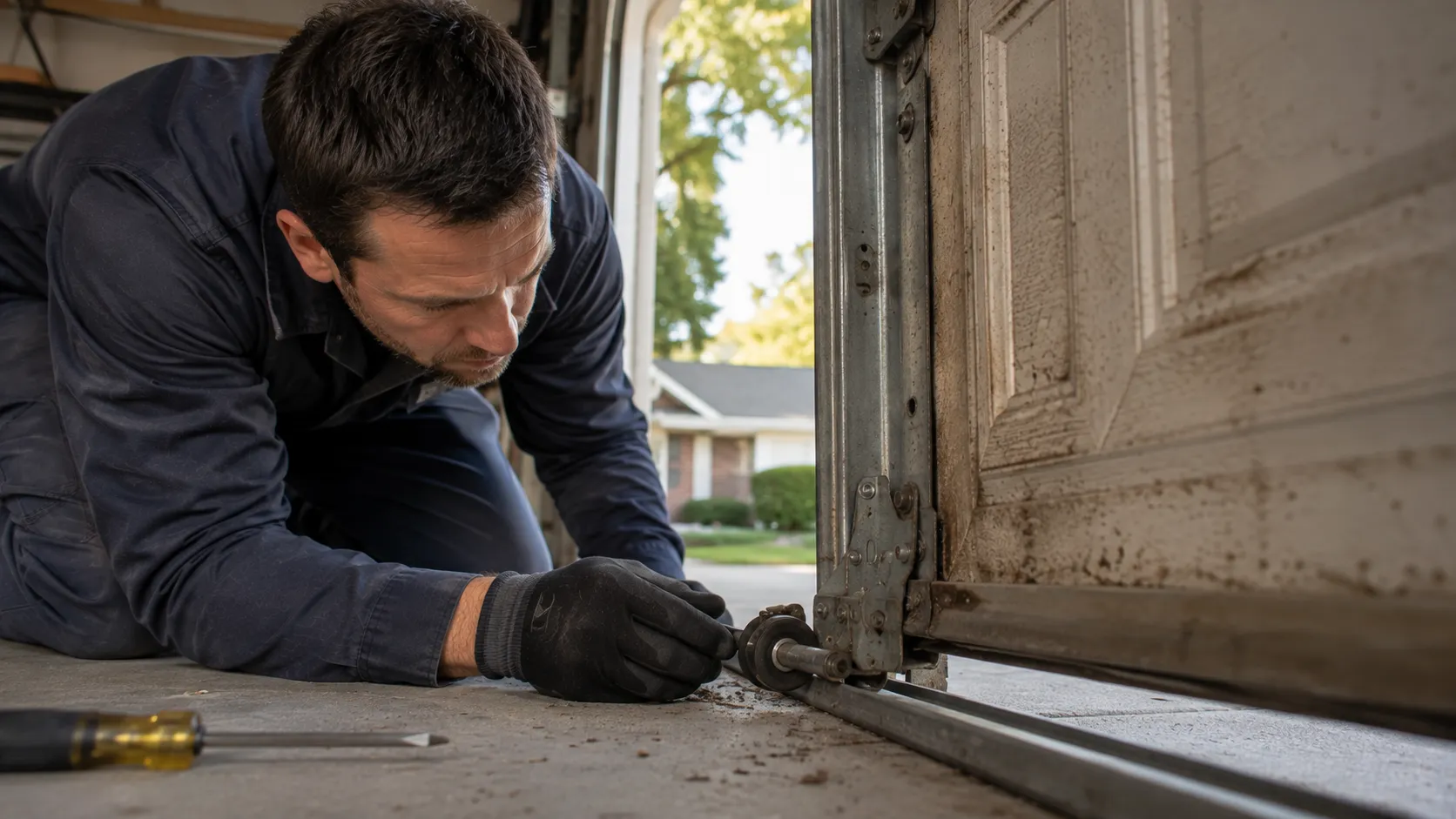 Garage door detail illustrating why your garage door lets in draughts (and what to do about it)