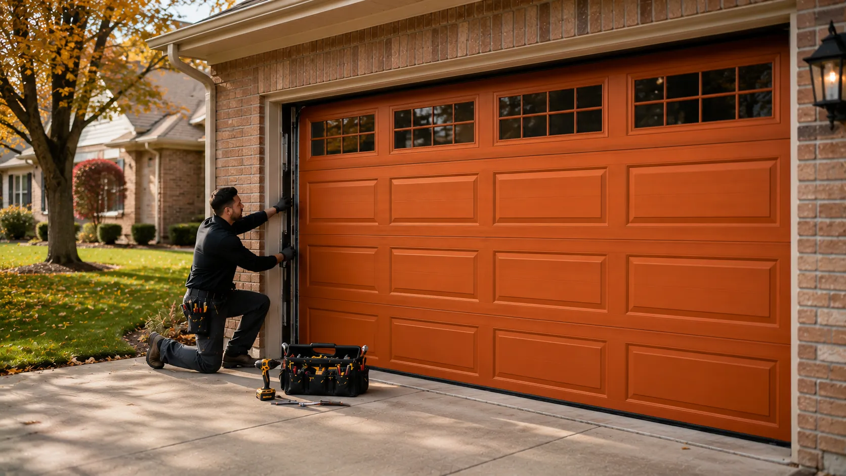 Garage door work on a home in Plano